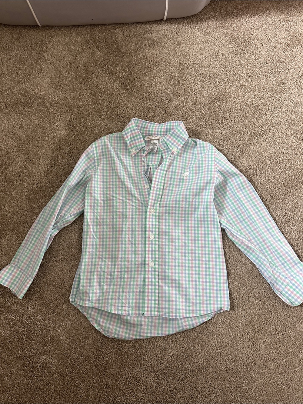 The Beaufort Bonnet Company Pastel Green & Pink Plaid Button-Down Shirt